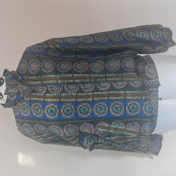 Unique Vintage Coaco Womens Size Large Printed Silk Zip Bomber Jacket 80s 90s - Picture 11 of 17